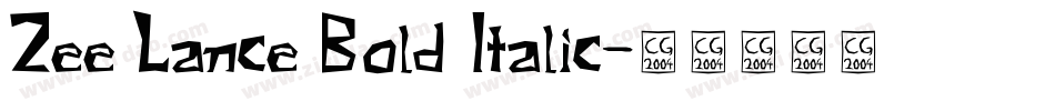 Zee Lance Bold Italic字体转换